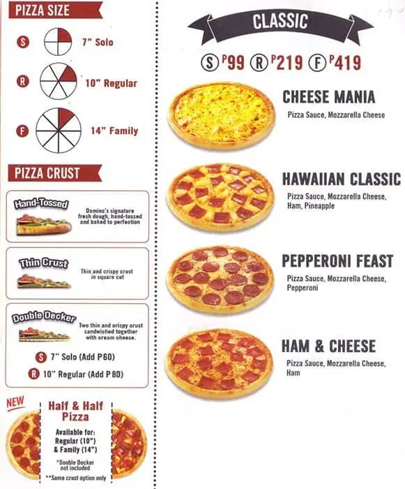 Domino'S Pizza Menu Price 2022-2023 Near Sm Center Las Piñas In Las Piñas |  Yummyadvisor