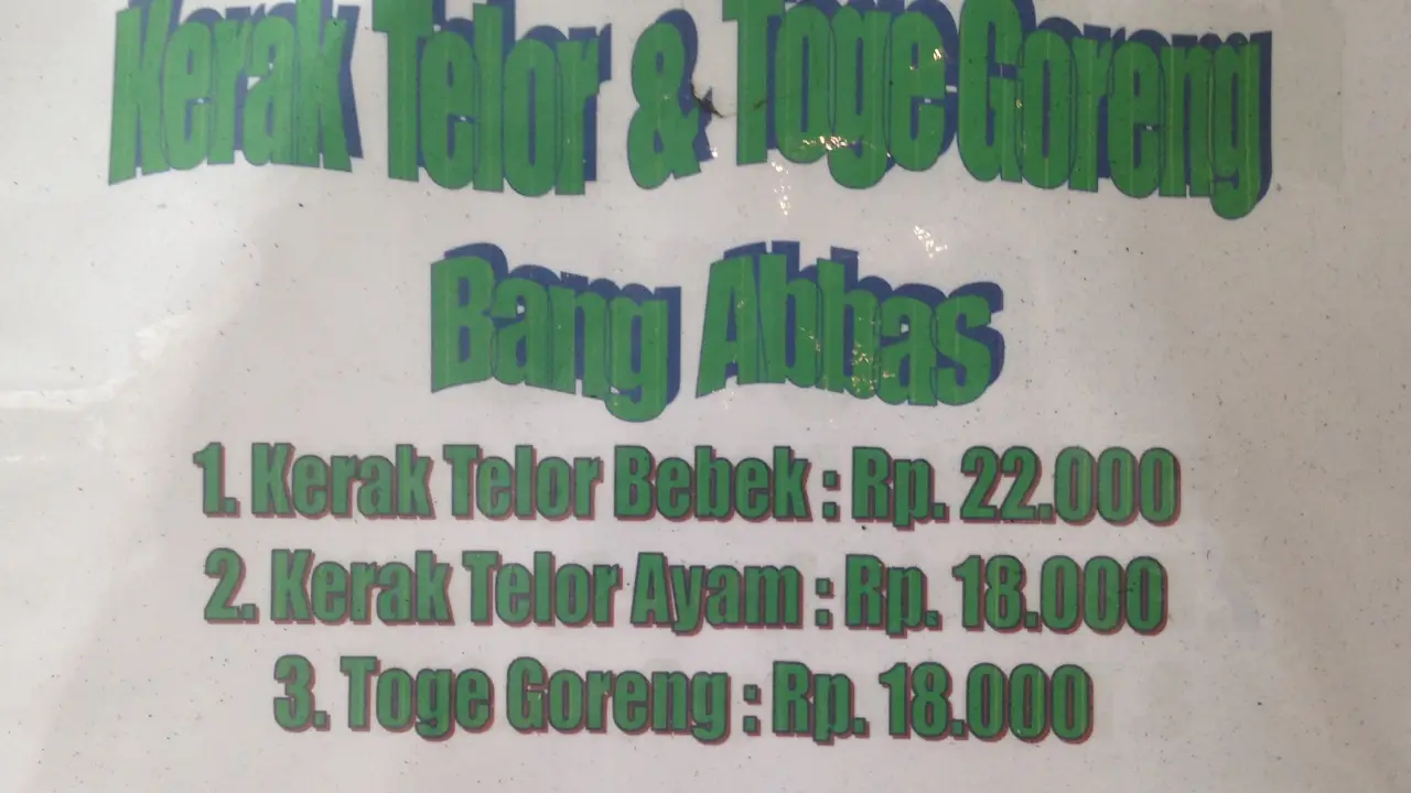 Kerak Telor & Toge Goreng Bang Abbas