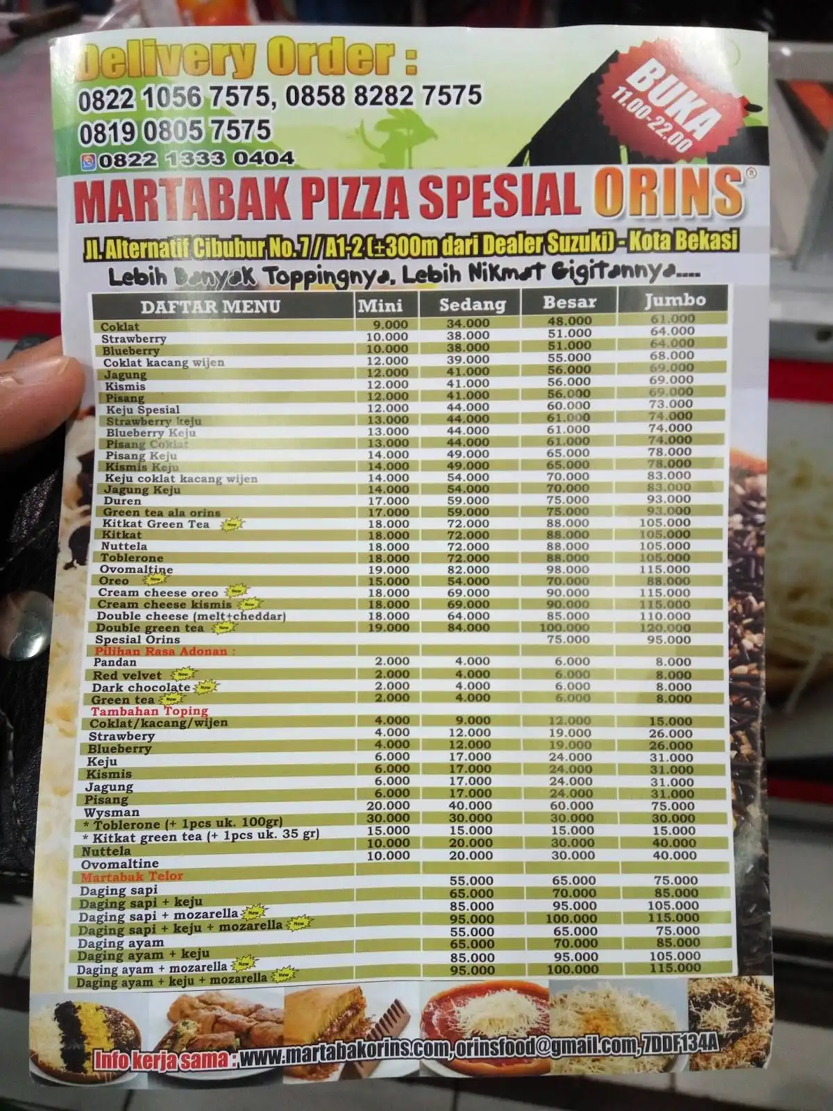 Martabak Pizza Orins Cibubur