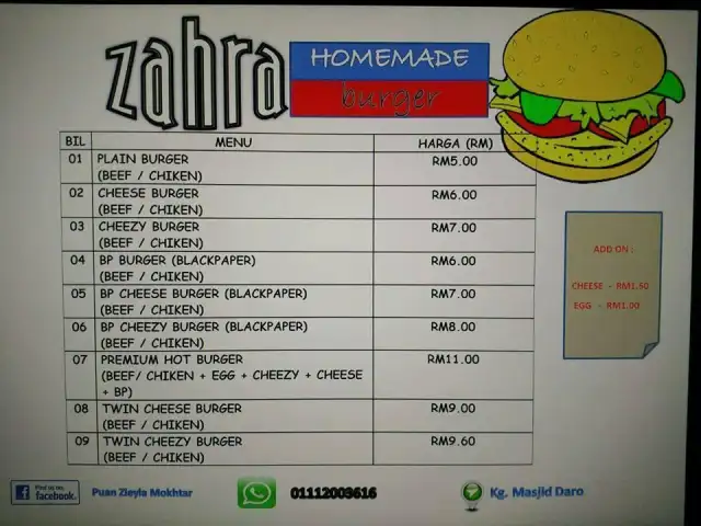 Zahra Homemade Burger Food Photo 1