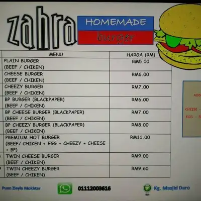 Zahra Homemade Burger