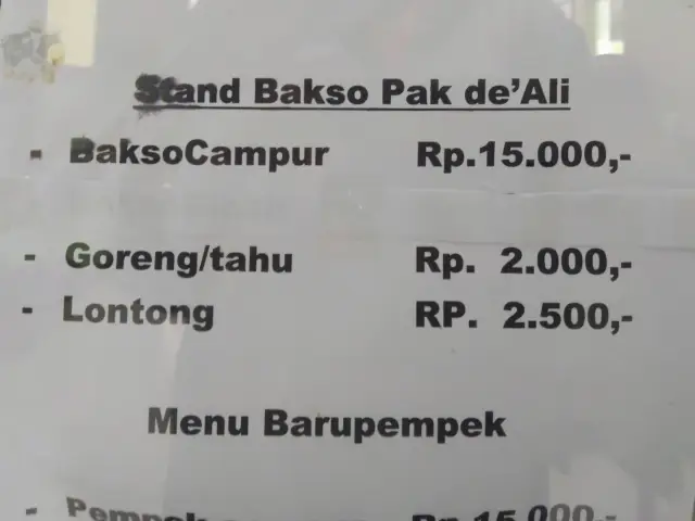 Gambar Makanan Stand Bakso Pak De Ali 1