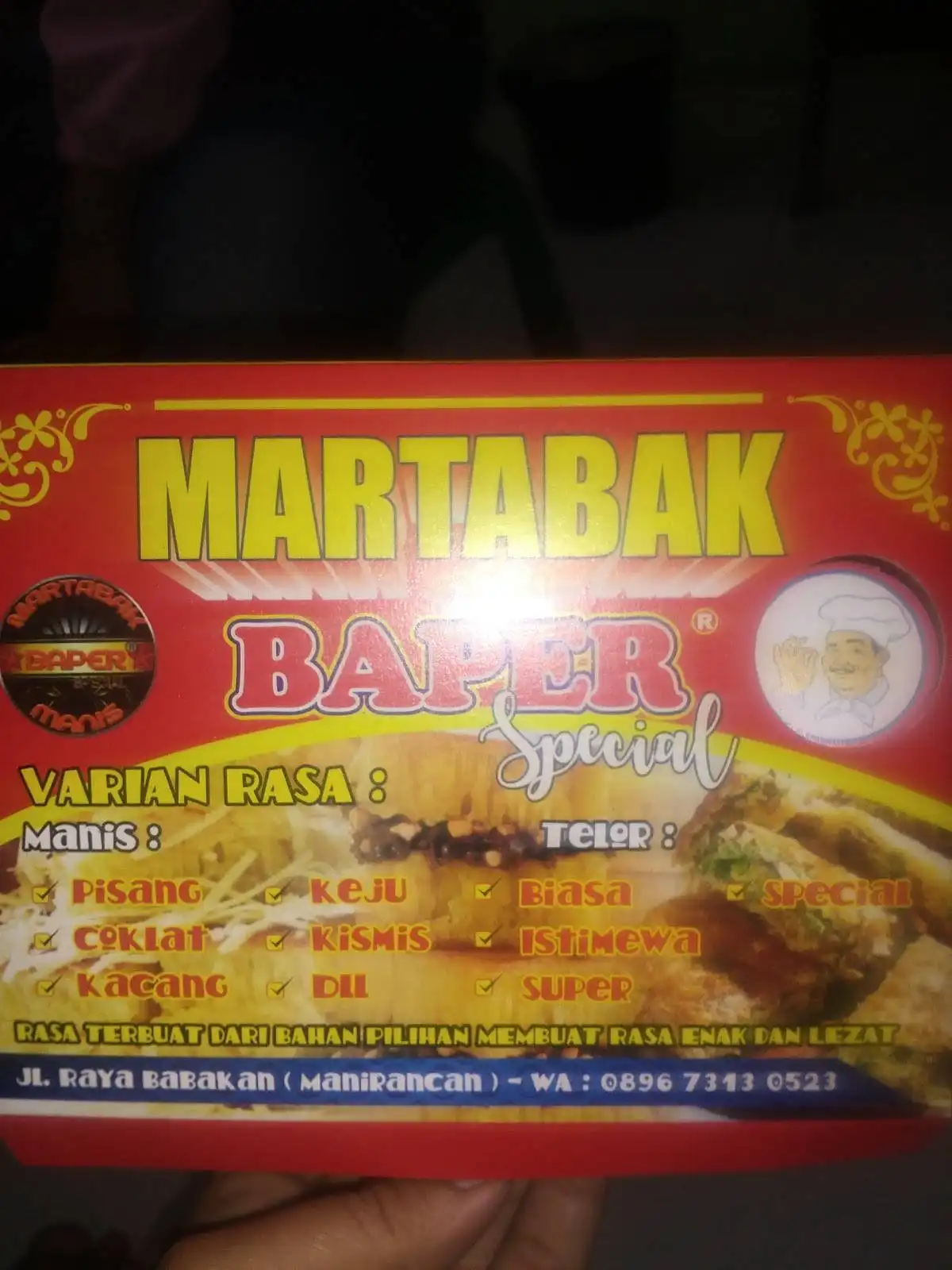 MARTABAK BAPER (MANIS & TELOR)