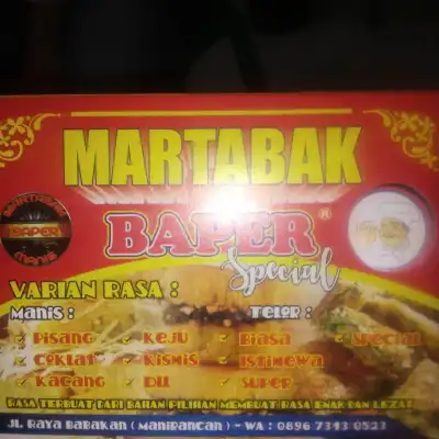 MARTABAK BAPER (MANIS & TELOR)
