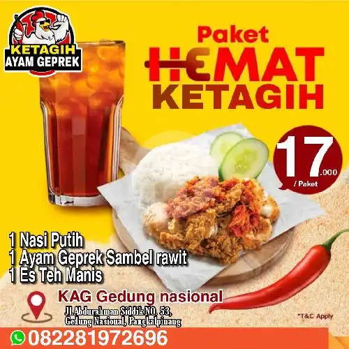 Gambar Makanan KETAGIH AYAM GEPREK, Gedung Nasional 11