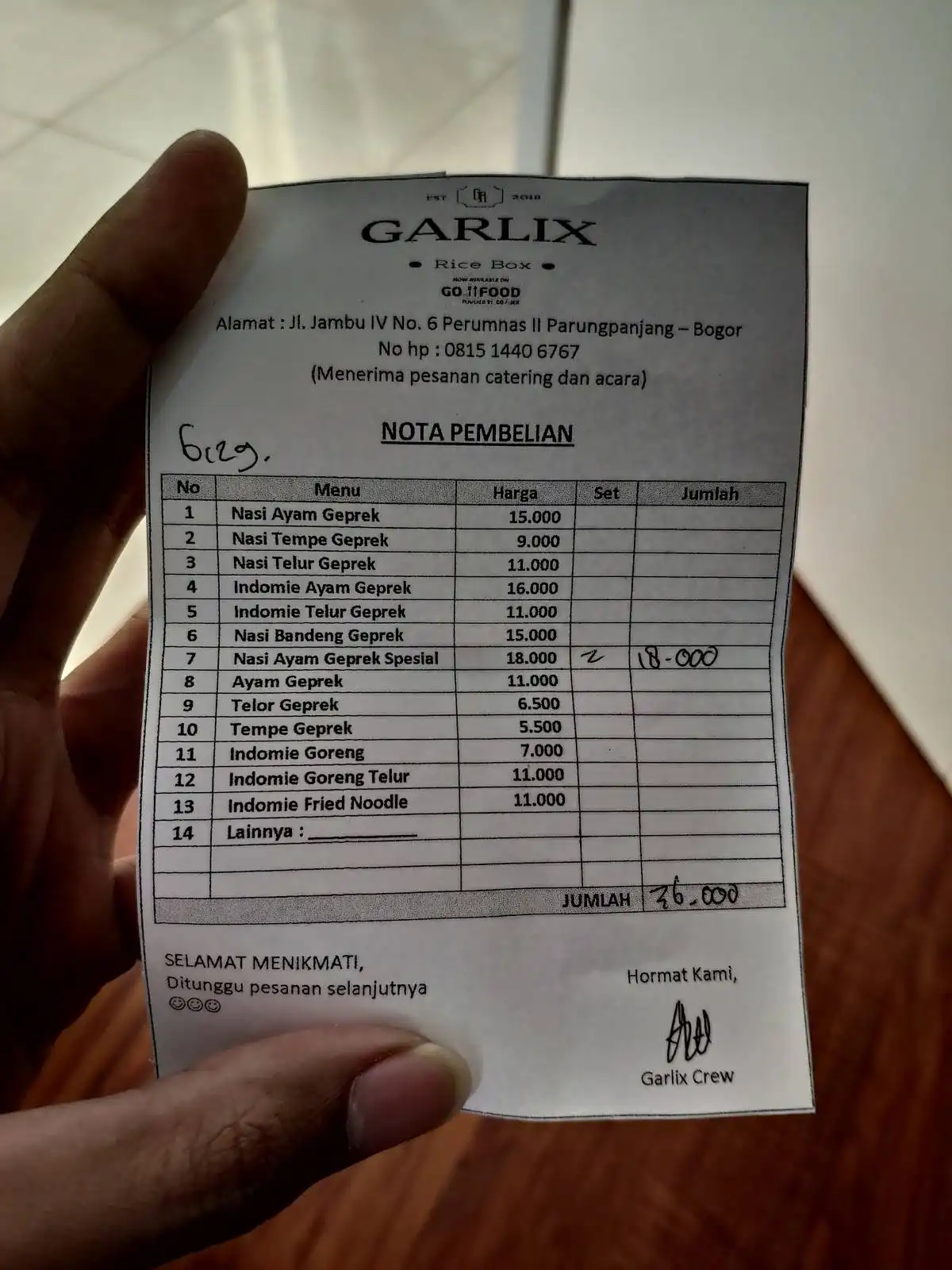 Garlix Rice Box Parungpanjang
