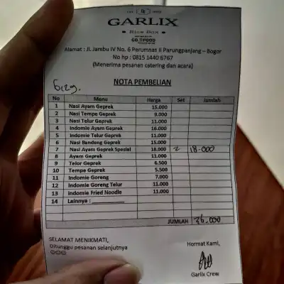 Garlix Rice Box Parungpanjang