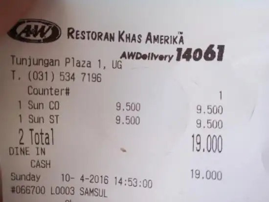 Gambar Makanan A&W Tunjungan Plaza 2