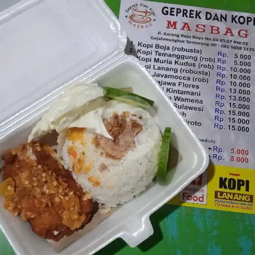 Gambar Makanan Geprek Dan Kopi Masbag, Karang Rejo Raya 3