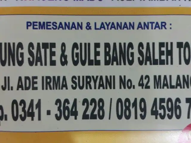 Gambar Makanan Warung Sate & Gule Bang Saleh Tongan 13