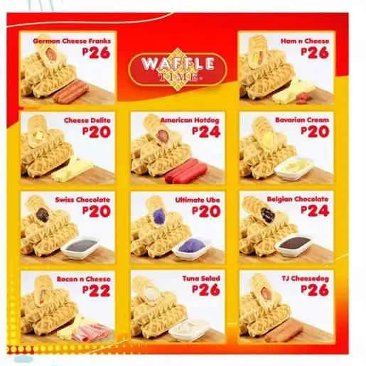 Waffle Time menu price 20222023 near Riverbanks Center in Marikina