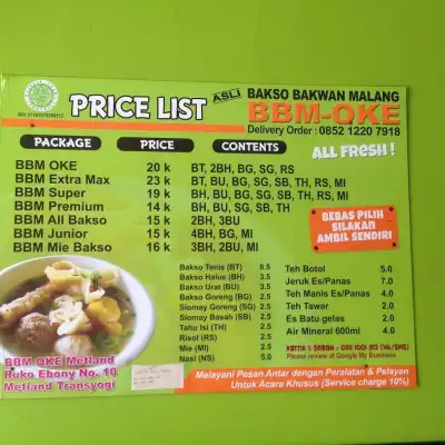 Bakso BBM OKE Metland Transyogi