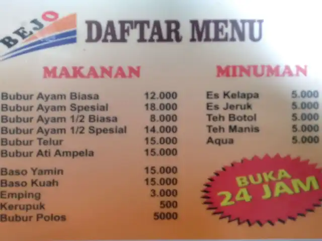 Gambar Makanan Bubur Ayam Bejo Special Kosambi 1