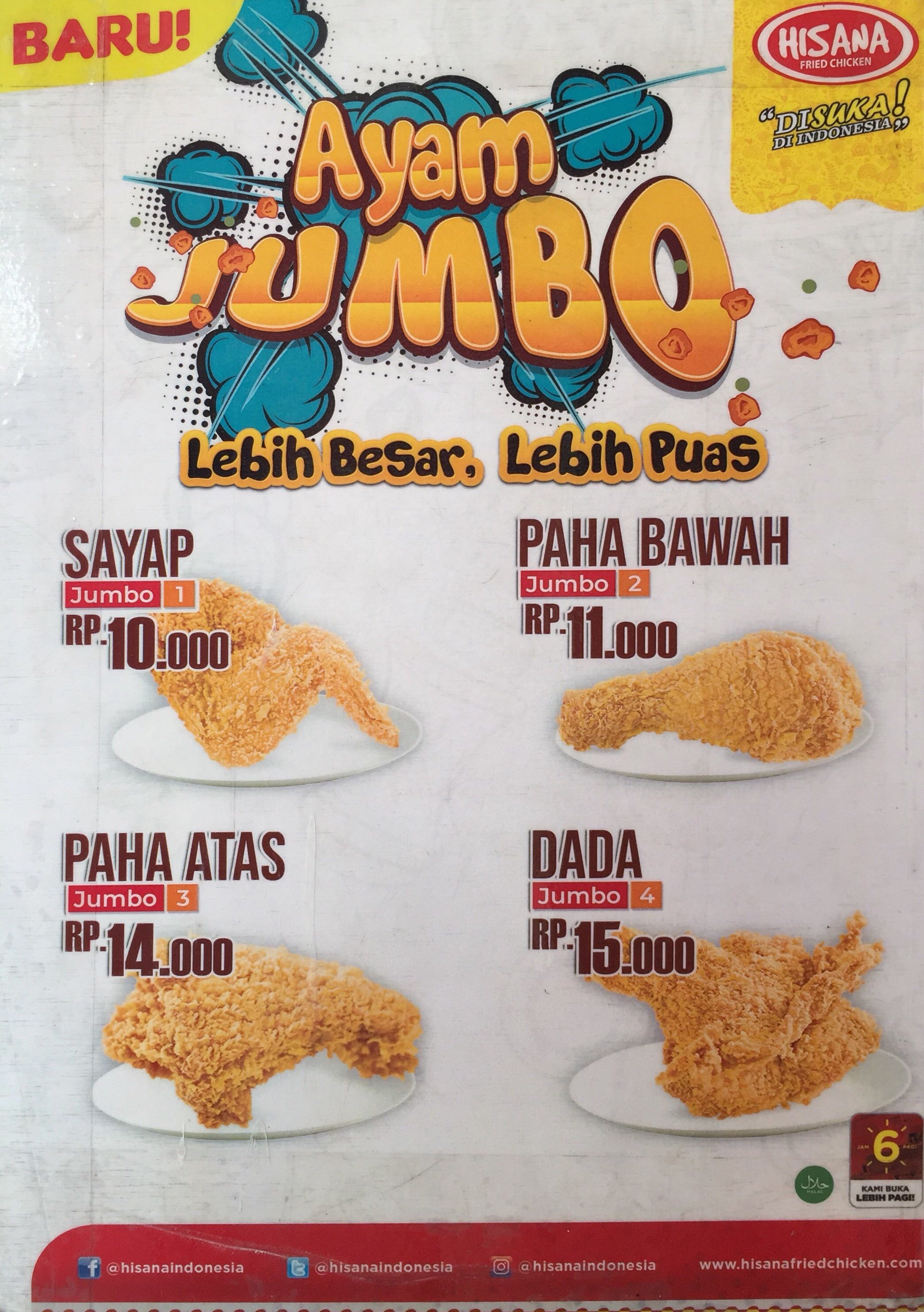 Harga Menu Hisana Fried Chicken Terbaru 2022 2023 Di Jakarta Jakarta