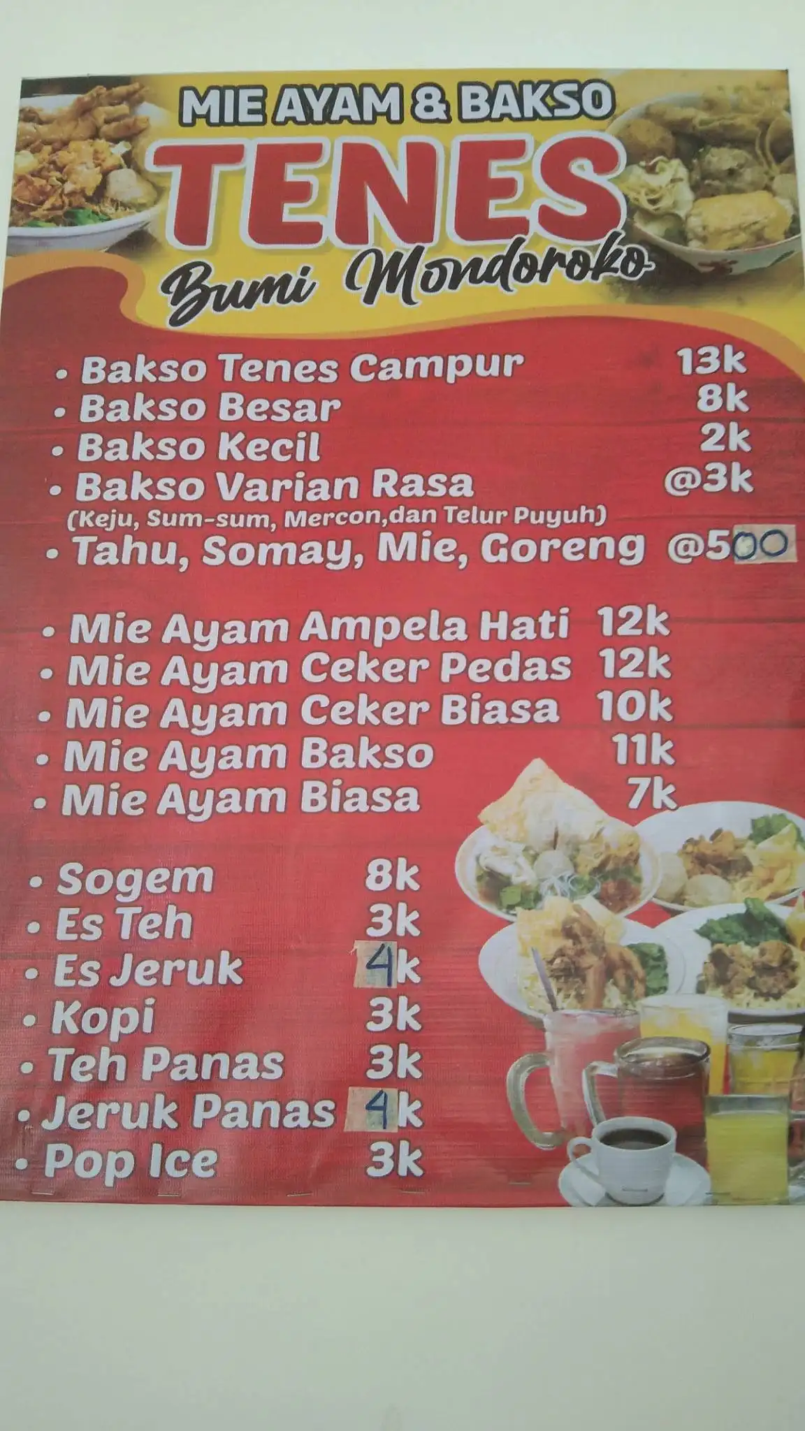 Bakso Tenes Mondoroko Raya Cabang Pakisaji