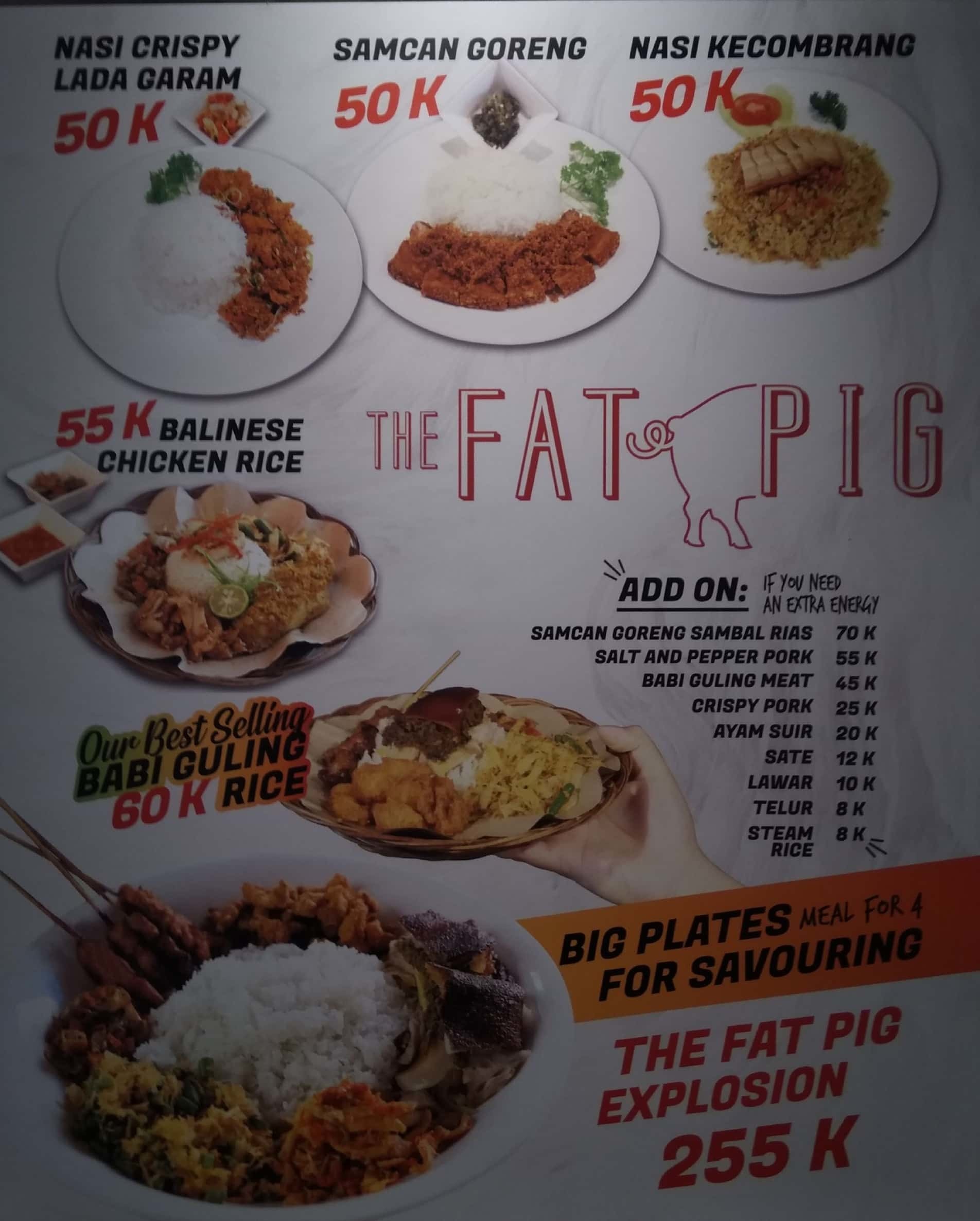 Harga Menu The Fat Pig Terbaru 2022-2023 Di Tangerang,Tangerang