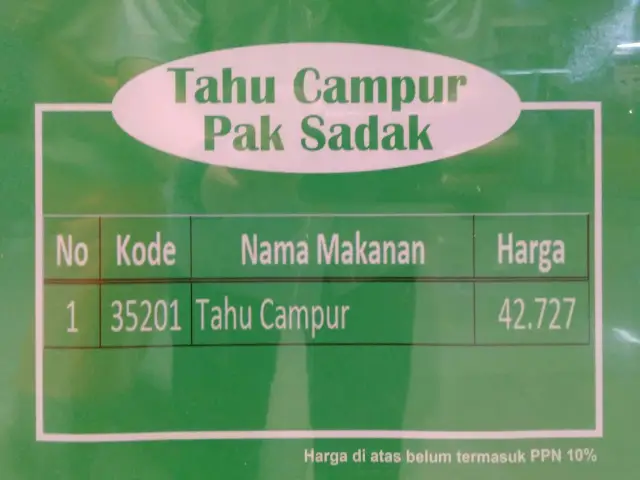 Gambar Makanan Pak Sadak Tahu Campur Lamongan 1