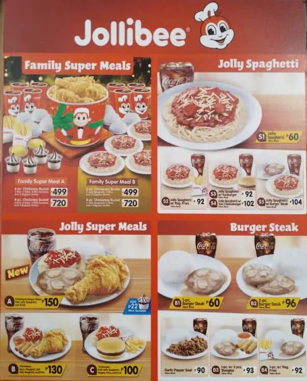 Jollibee menu price 20222023 near SM Megamall in Mandaluyong