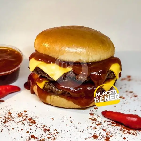 Gambar Makanan Burger Bener, Salemba 18