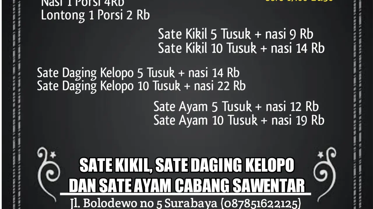 Sate Kikil Sate Daging Kelopo Sate Ayam