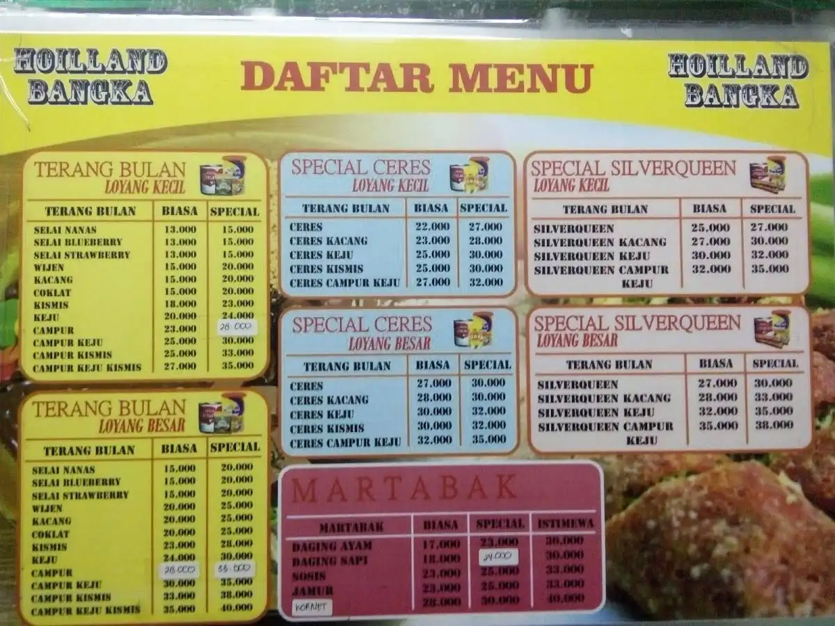 HOILLAND BANGKA " MARTABAK & TERANG BULAN "