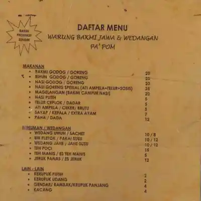 Warung Bakmi Jawa & Wedangan Pa'Pom