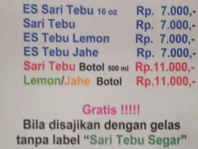 Gambar Makanan Fina Sari Tebu Alami 2