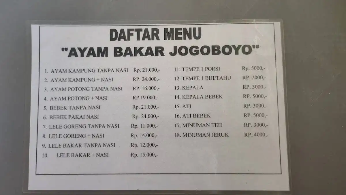 Ayam Bakar Jogoboyo