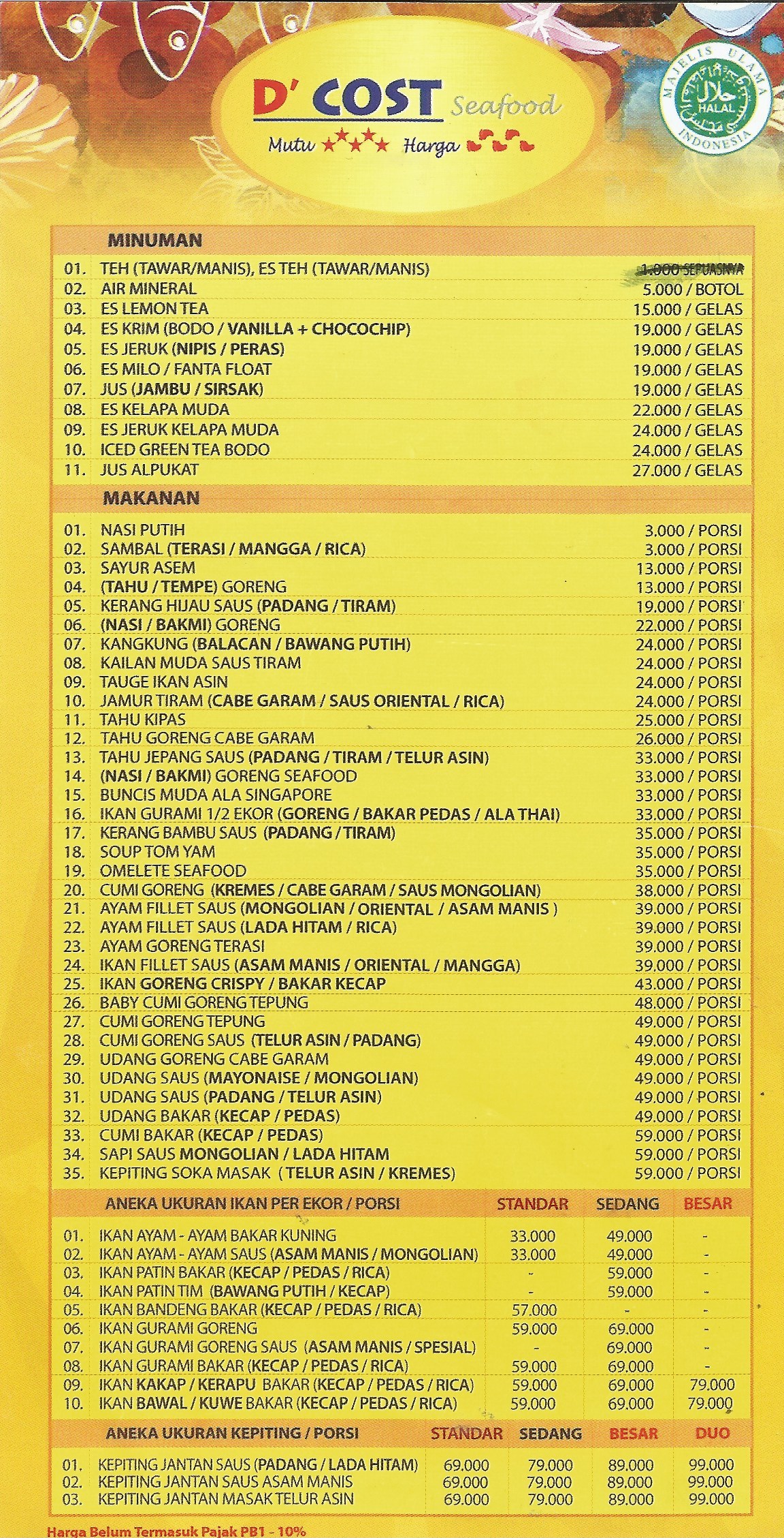D' Cost Quick terdekat Restoran dan Tempat Makan Indonesia terdekat