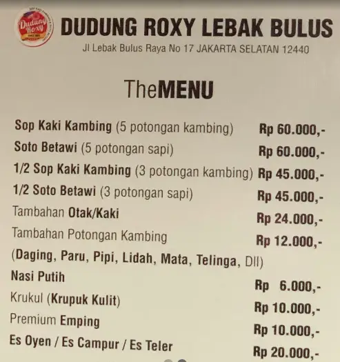 Sop Kaki Kambing Dudung Roxy