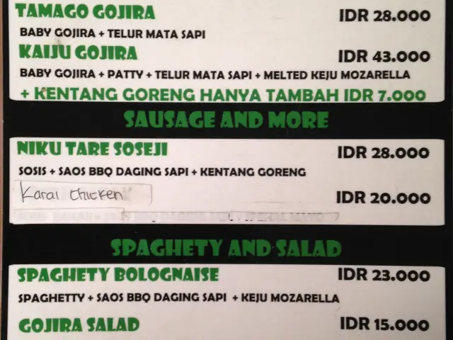 Gambar Makanan Gojira Burger and Sausages 3