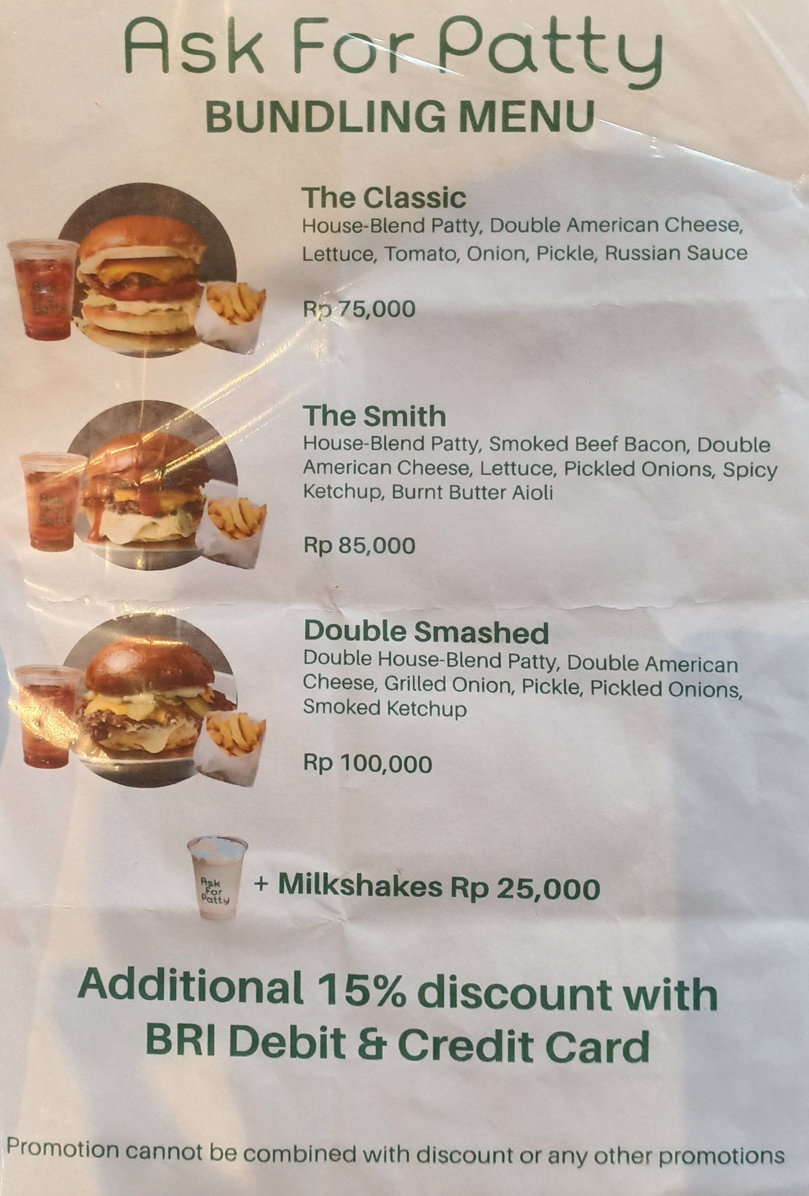 Harga menu Ask For Patty terbaru 20222023 di Jakarta,Jakarta