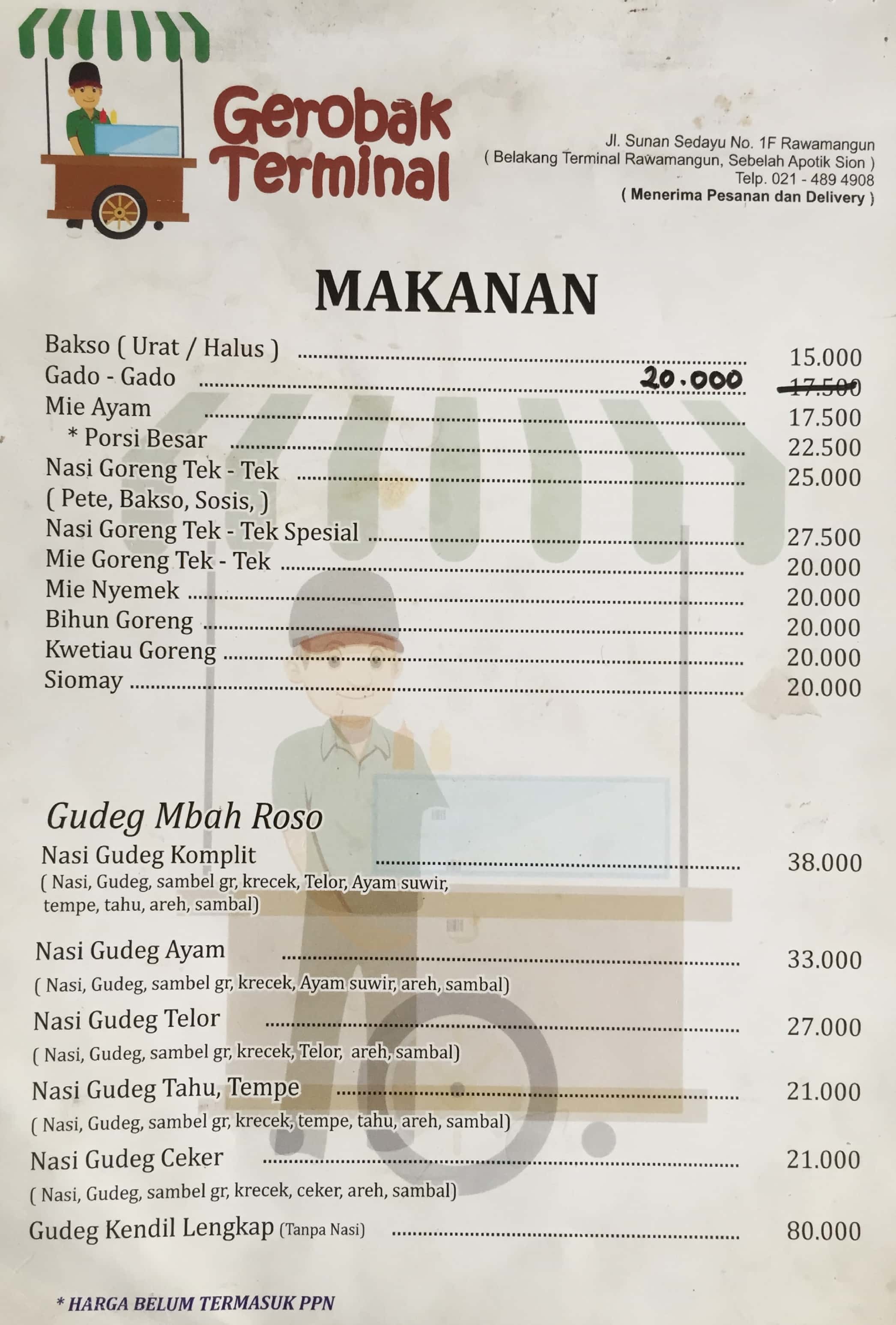 Harga Menu Gudeg Mbah Roso Terbaru 2022-2023 Di Jakarta,Jakarta