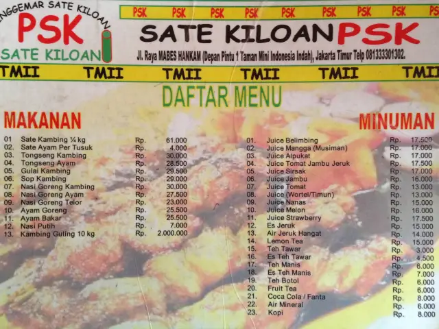 Gambar Makanan Sate Kiloan PSK 1