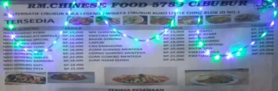 Harga menu Chinese Food 5789 Cibubur terbaru 2022-2023 di Bogor,Bogor