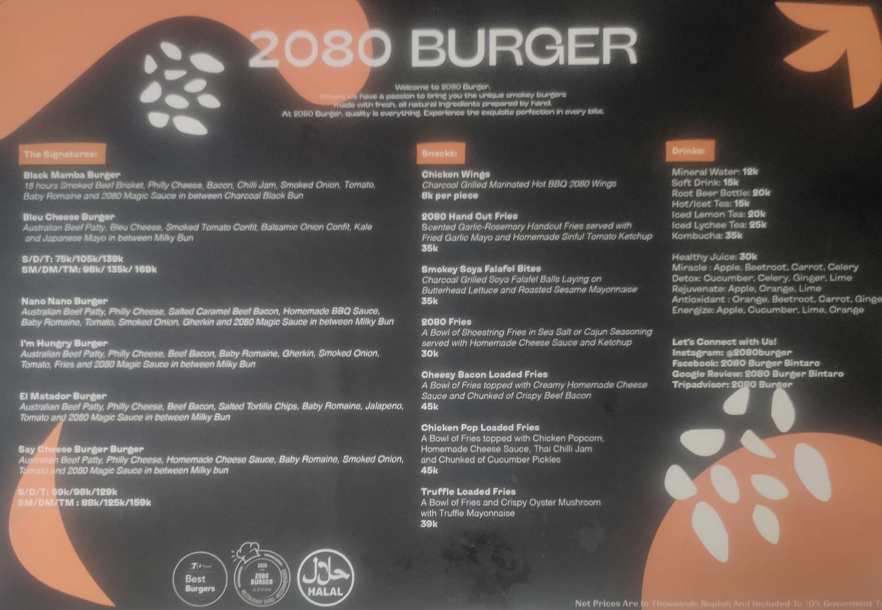 Harga Menu 2080 Burger Terbaru 2022-2023 Di Tangerang,Tangerang