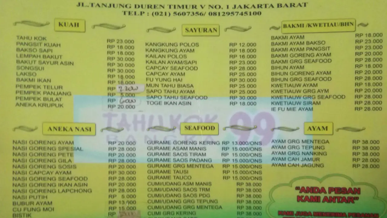 Tahu Kok 99 Bangka