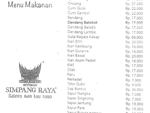 Gambar Makanan Restoran Simpang Raya 1