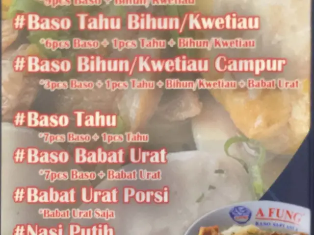 Gambar Makanan A Fung Baso Sapi Asli 1