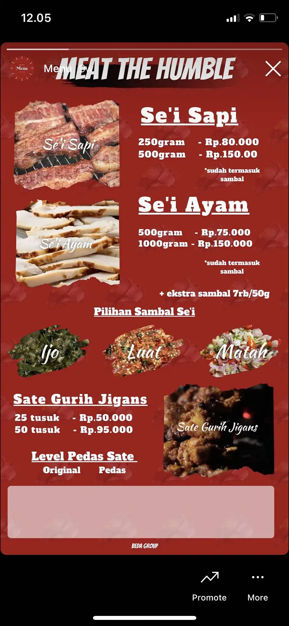 Meat The Humble (Sei Sapi & Sate Gurih Jigans)