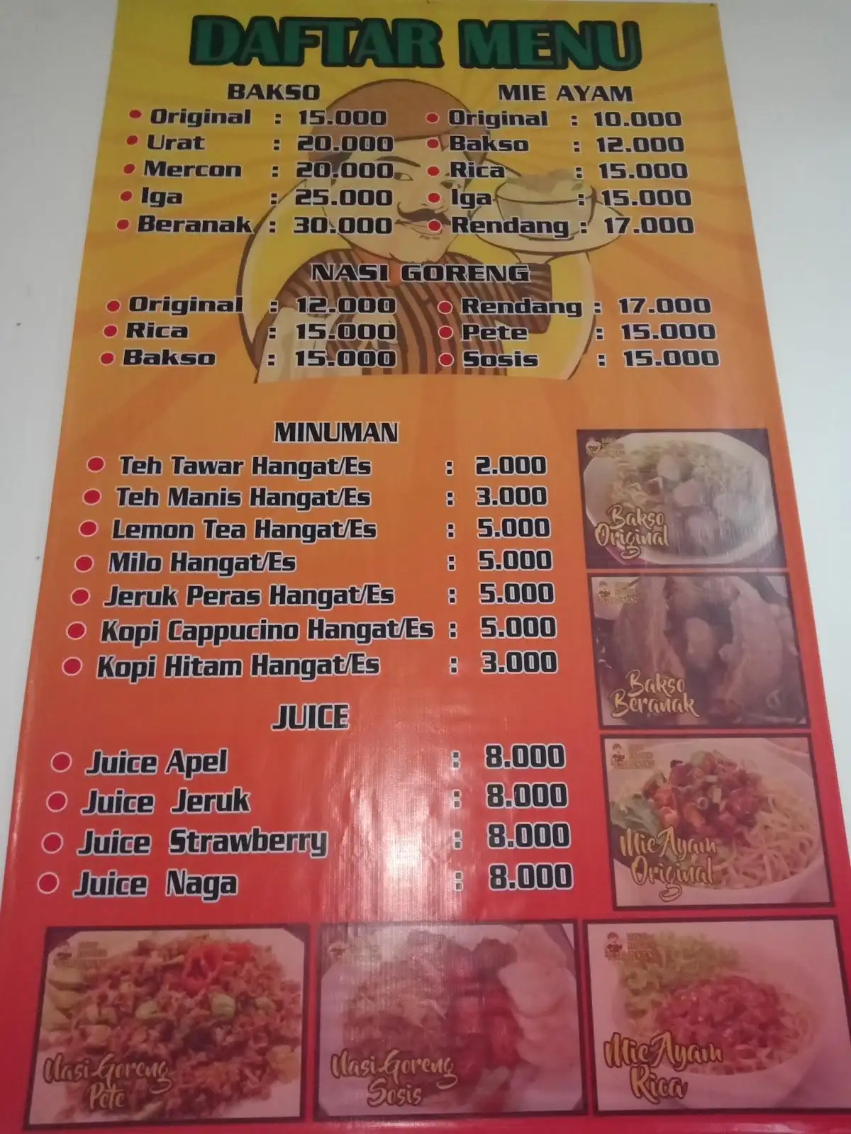 bakso dan nasi goreng putra tunjung