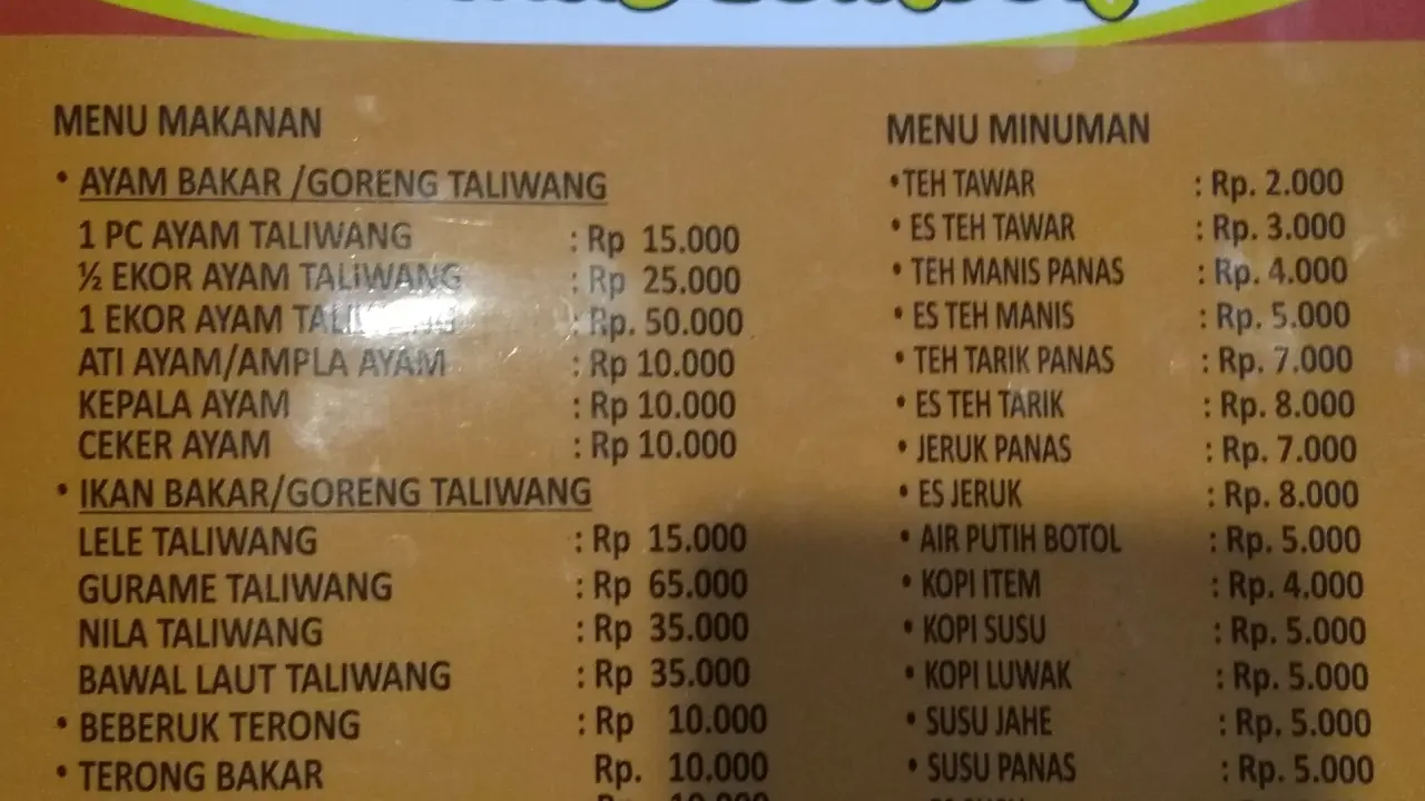 Ayam Bakar Taliwang 212 Khas Lombok