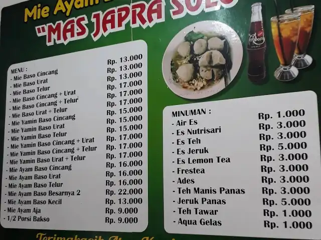 Gambar Makanan Mie Ayam Baso ' SMA " M. Japra Solo 8