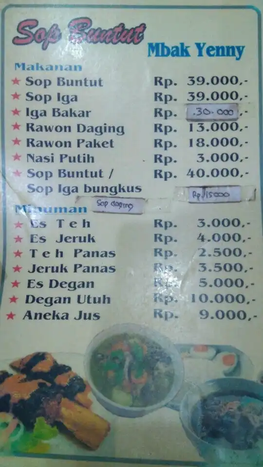 Sop Buntut & Iga Sapi Mbak Yeni