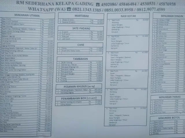 Gambar Makanan Restoran Sederhana SA 6