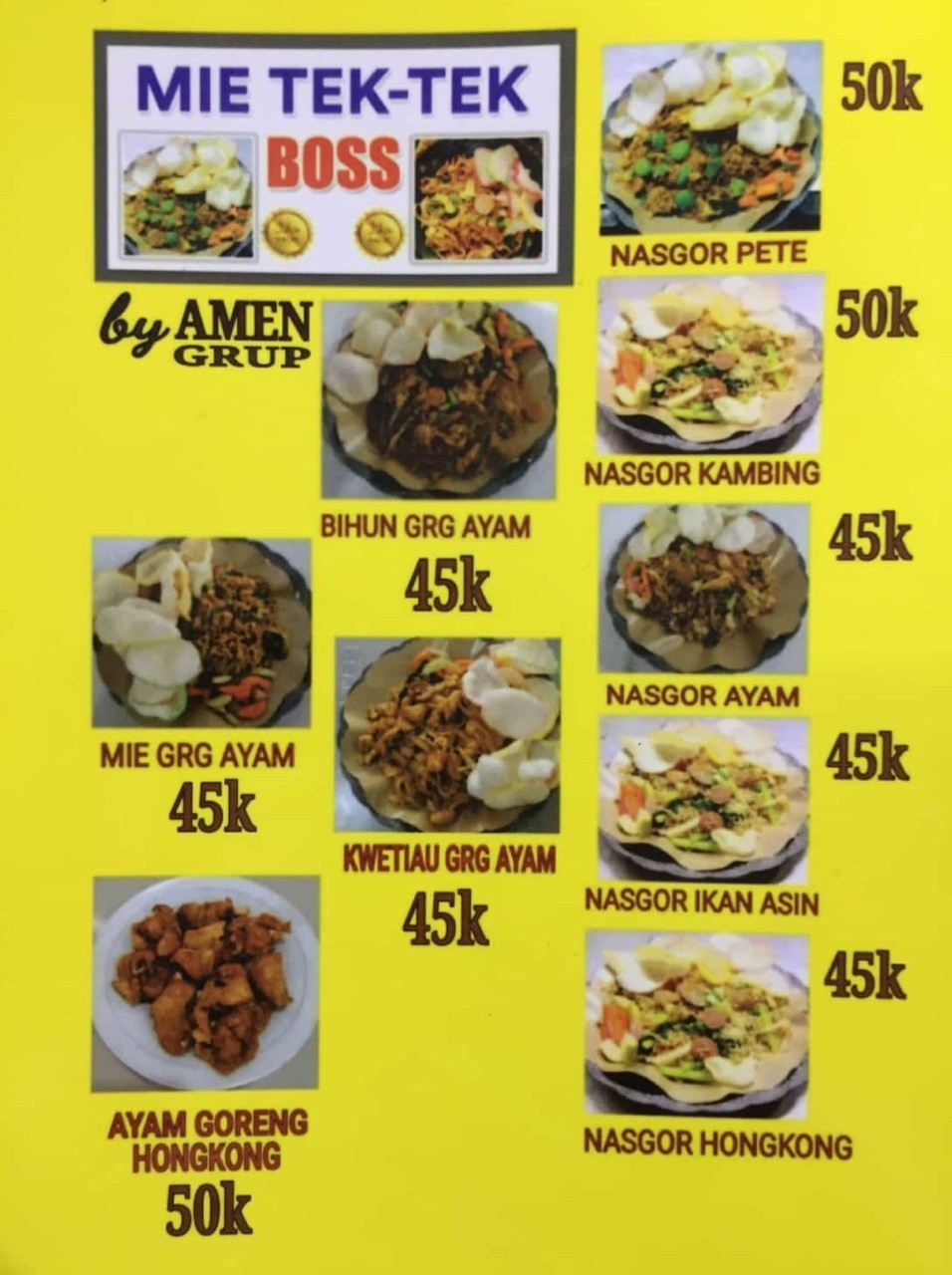 Mie Tek Tek Boss terdekat Restoran dan Tempat Makan Indonesia