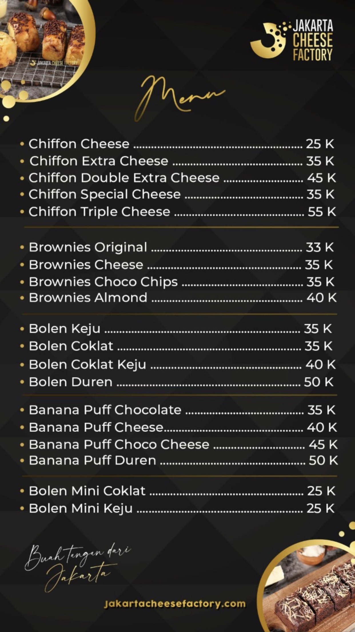 Harga menu Jakarta Cheese Factory terbaru 20222023 di Jakarta,Jakarta