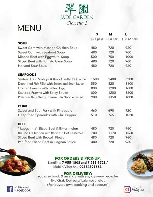 Jade Garden Menu 2022 2023 Near