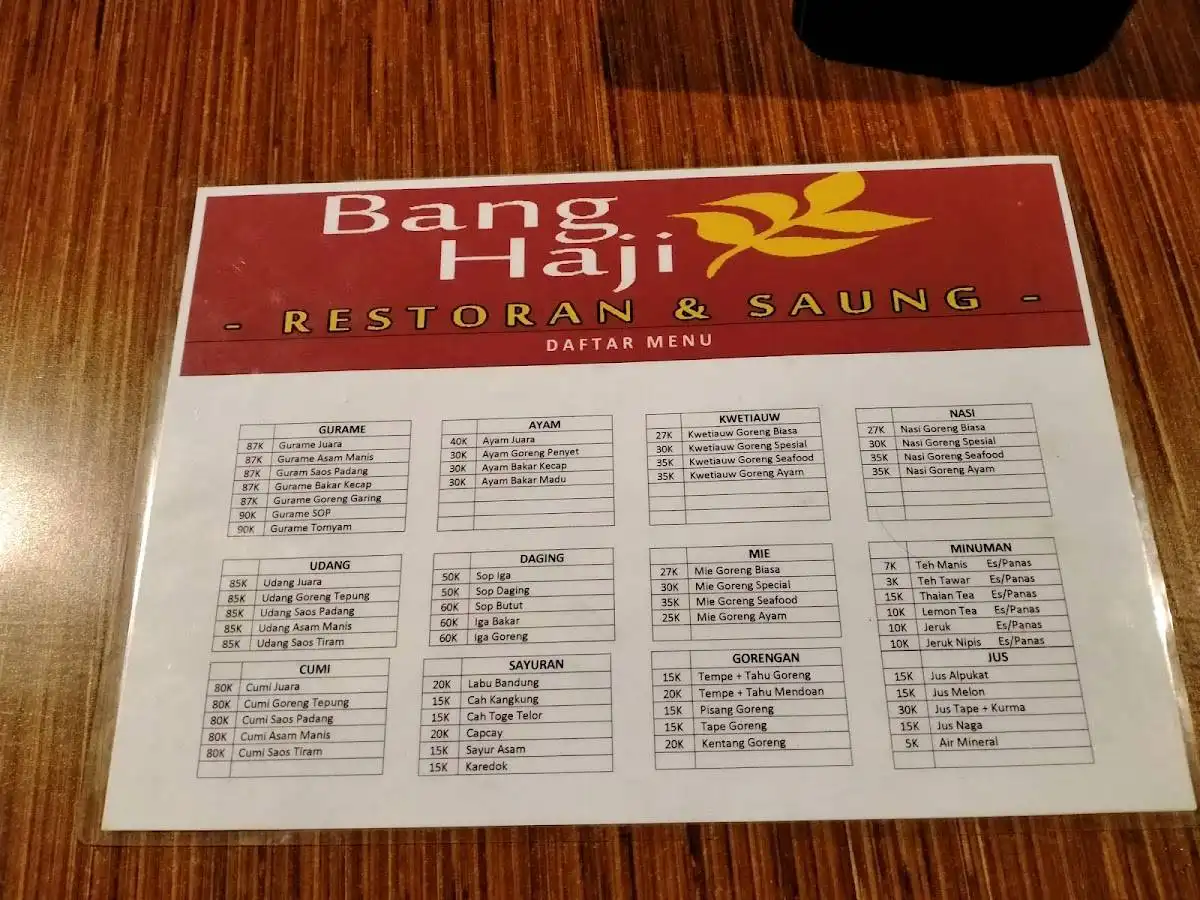 Restoran & saung bang haji