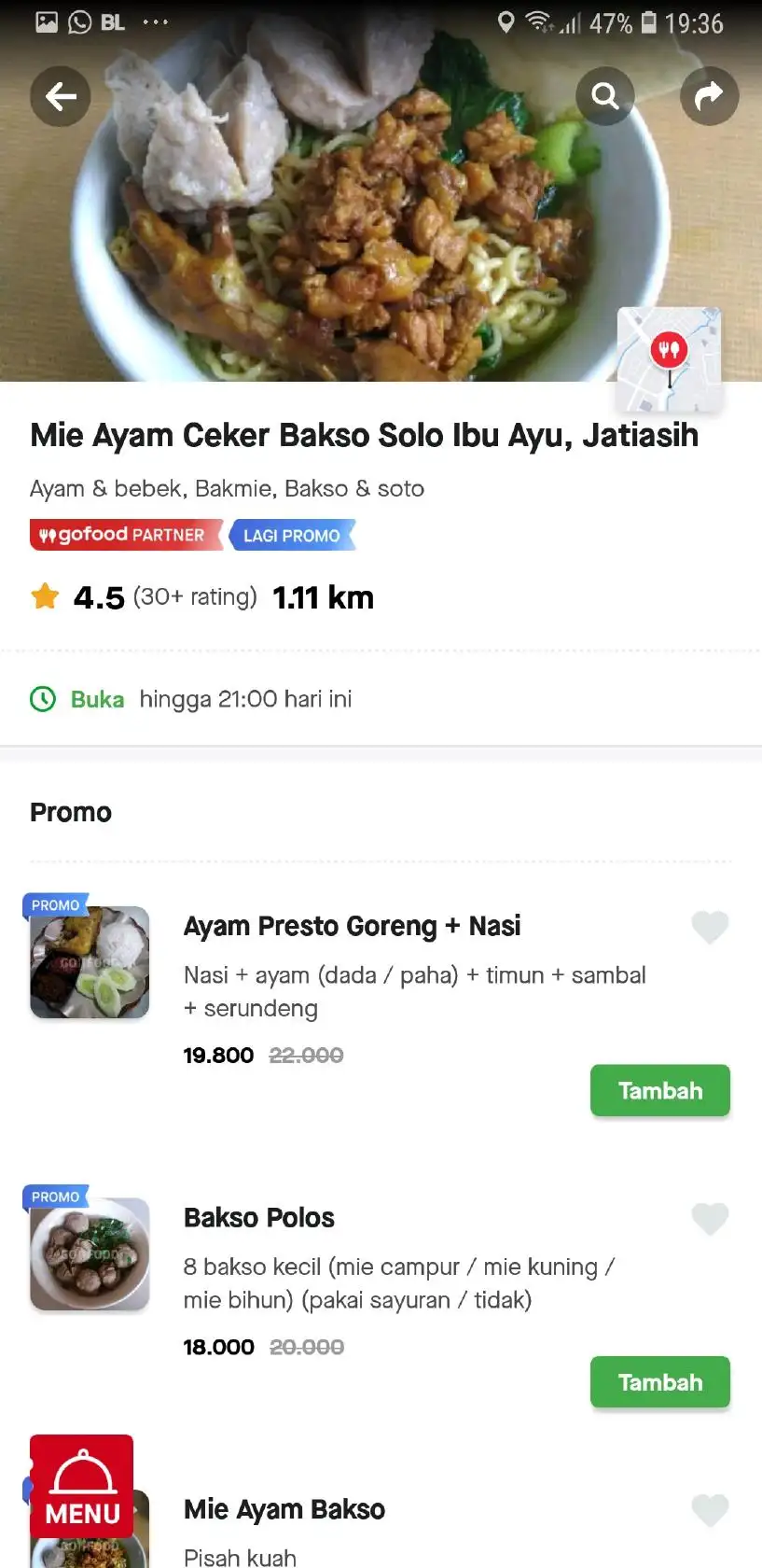 Mie Ayam Ceker Bakso Solo Ibu Ayu